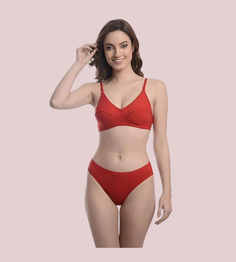 Modern Collection Seamless Cotton Bra lingerie set